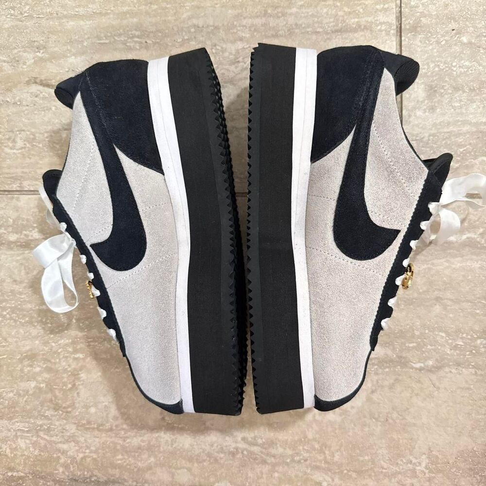 RARE Nike Cortez white gold black platform trainers sneaker Womens Size US 9 - Picture 3 of 8